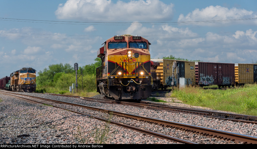 KCS Heading North on UPs Brownsville Sub